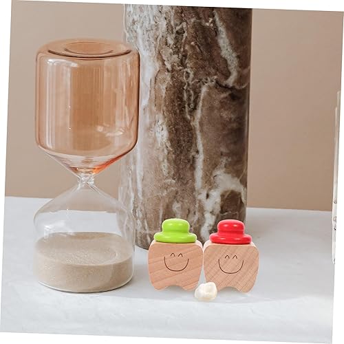 Miniatura 3 de Alipis Estuche para dientes de bebé, soporte de almacenamiento de dientes para niños, 10 unidades, caja de dientes de madera de dibujos animados,