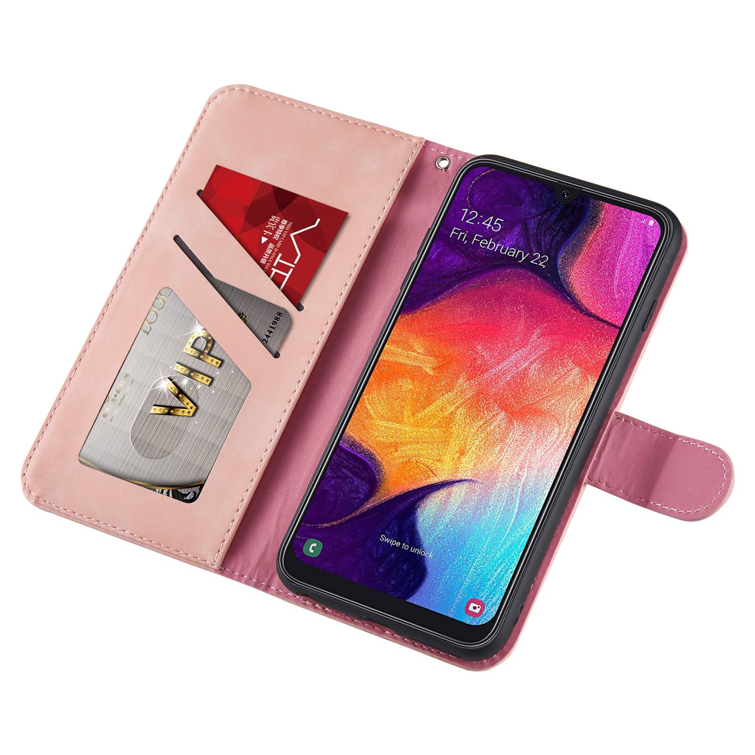 Ailisi Cover A Libro Per Samsung Galaxy A40 | Custodia In PU Con Orsetto Grigio, Portafoglio Con Slot E Supporto, Chiusura Magnetica