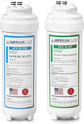 AFC Brand Model # AFC-K-HFCB-SET Filtros de agua Aquifer+, compatibles con Kohler K-29639, K-77687, K-29638, K-29651, K-77687-NA. Fabricado en