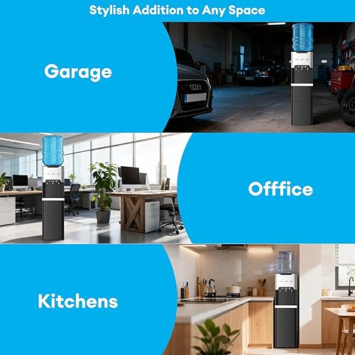 Miniatura 7 de TABU Dispensador de agua 3 en 1 con máquina de hielo de 44 libras24 horas, enfriador de agua con 3 ajustes de temperatura, agua caliente, fría y