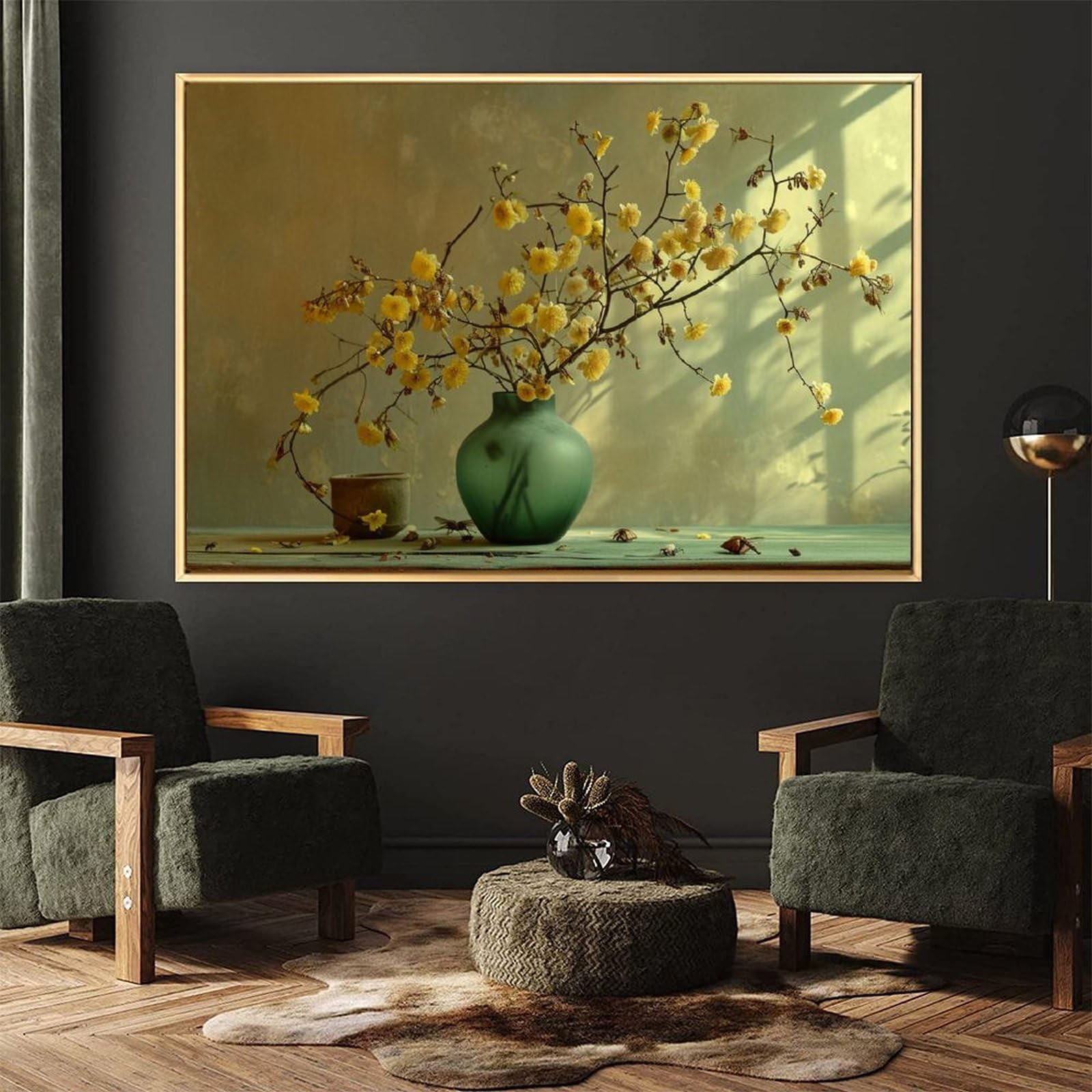 Amazon.co.jp: 絵画 暖かい日差しが家の中にある花瓶に差し込みます