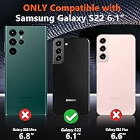 Vista 2 de SPIDERCASE Funda para Samsung Galaxy S22, [protección contra caídas de grado militar de 10 pies], paquete de 2