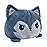 TeeTurtle - The Original Reversible Wolf Plushie - Gray - Cute Sensory Fidget Stuffed Animals That Show Your Mood