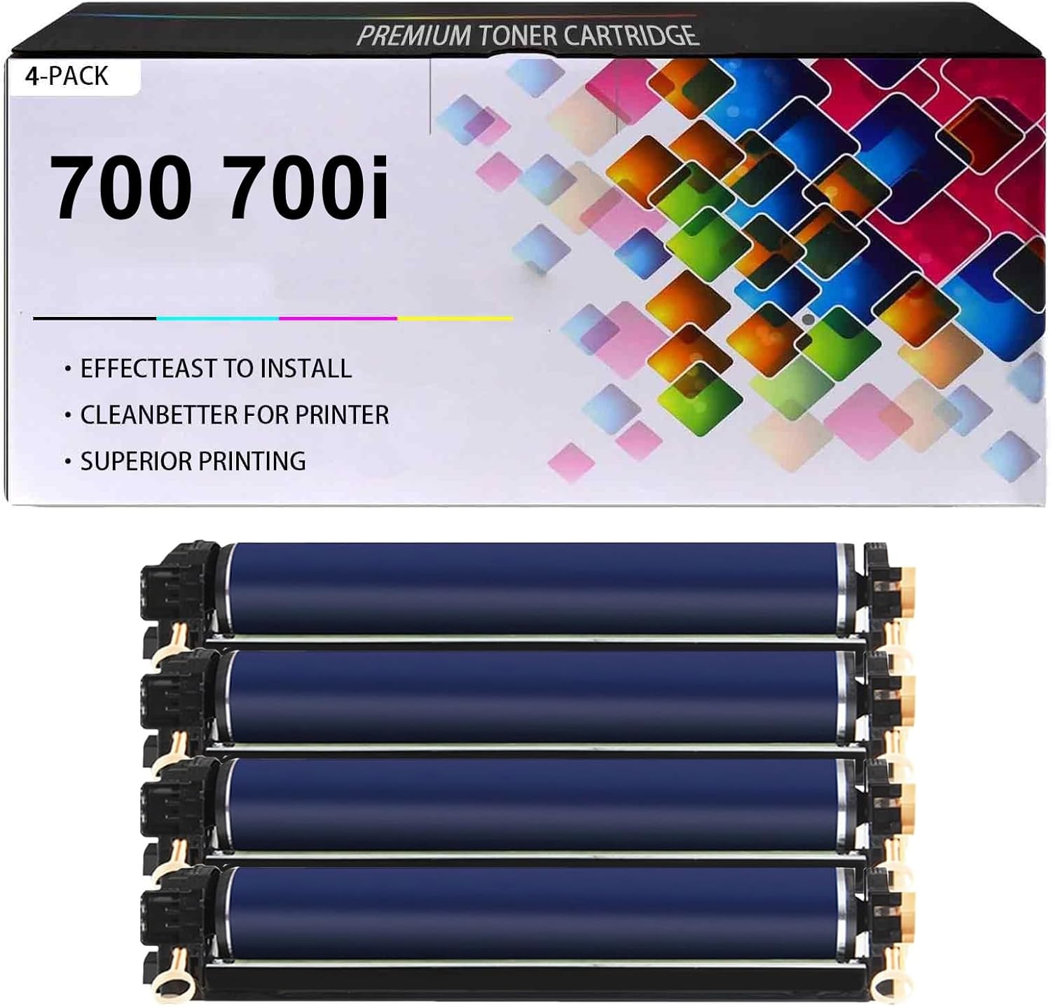 700 700i Imaging Drum Unit with Chip Replacement for Xerox 013R00655 013R00656, for Color LaserJet Xerox 700 700i 770 Digital Color Press, Color C75 J75 Press Printer, (1 Set, 80000 Pages)