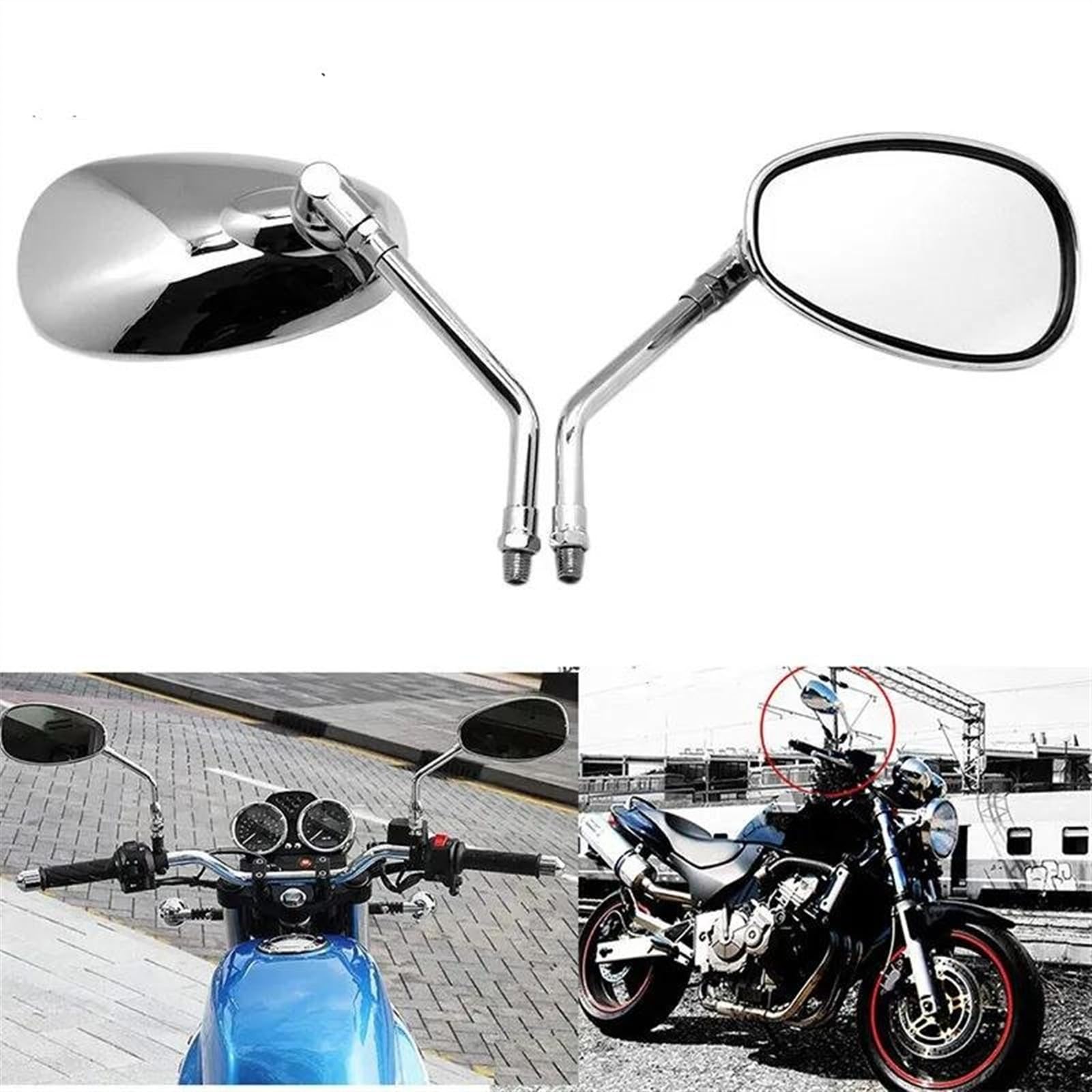 Pour SHADOW 1100 750 Pour VTX 1300 1800 Pour VTX1300 Pour VTX1800 R/S/T/C Rétroviseur Scooter E-bike Rétroviseurs 10mm 2 Pièces/paire Rétroviseurs Moto