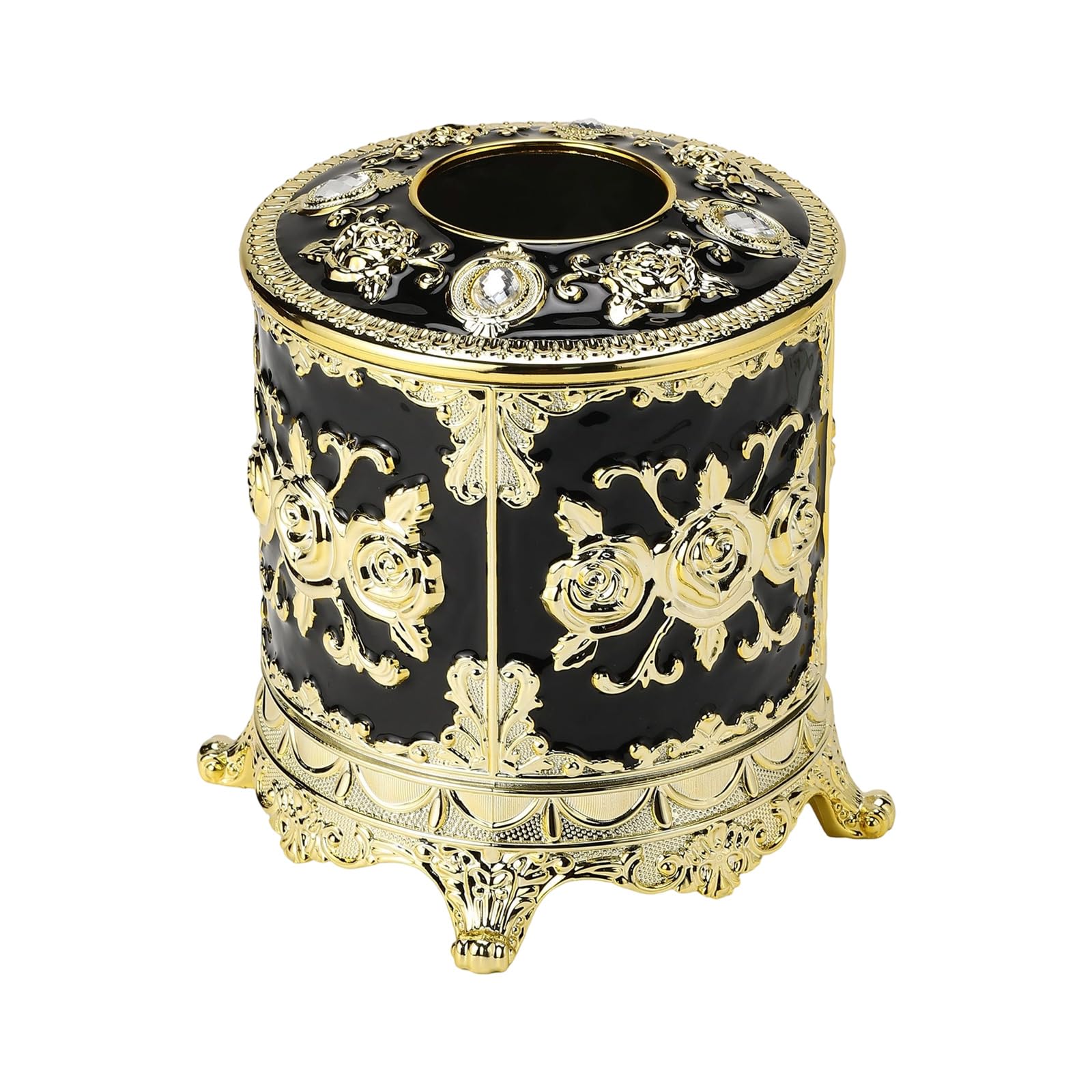 Zxfdsfdbnm Decorative Enameled Round Tissue Paper Holder Sturdy PP Construction for Daily Use Elegant Dining Table Planner