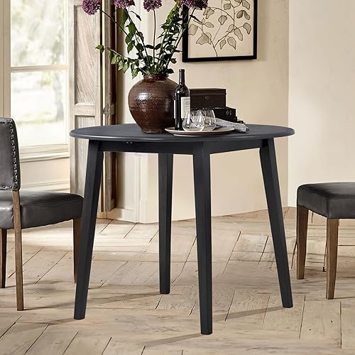 Miniatura 7 de COLAMY Mesa de cocina de madera de 35.8 pulgadas, mesa redonda plegable expandible para espacios pequeños, cocina pequeña, escritorio de comedor de