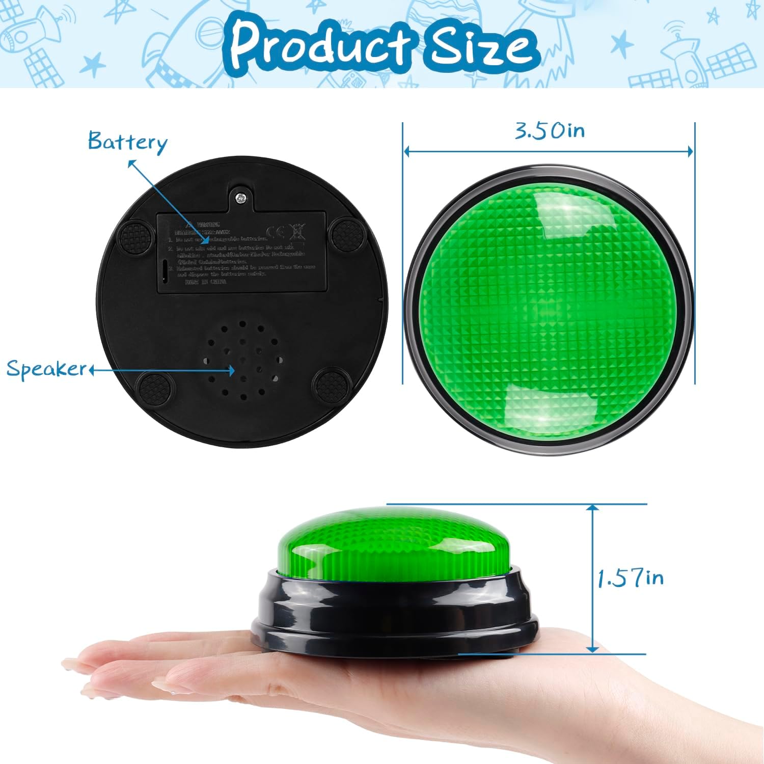 8-Pack Buzzers for Trivia Games, Family Feud Jeopardy Buzzer, Game Buzzers with Lights and Sound, Answer Buzzers for Classroom, Buzzer for Game Show, Quizzes Party and Trivia Nights