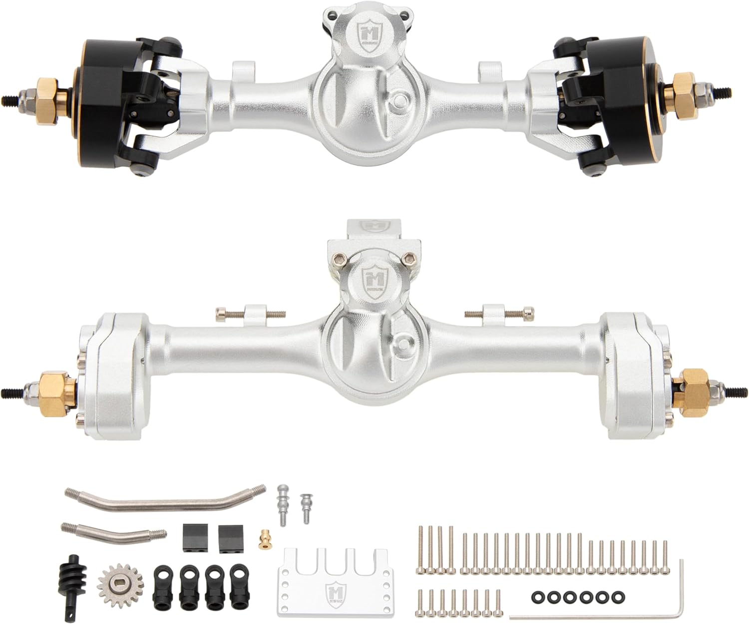 MEUS RACING Mullet Setup SCX24 V2 Axles with 3-Section CVD for Axial 1/24 SCX24 RC Crawler (Silver)