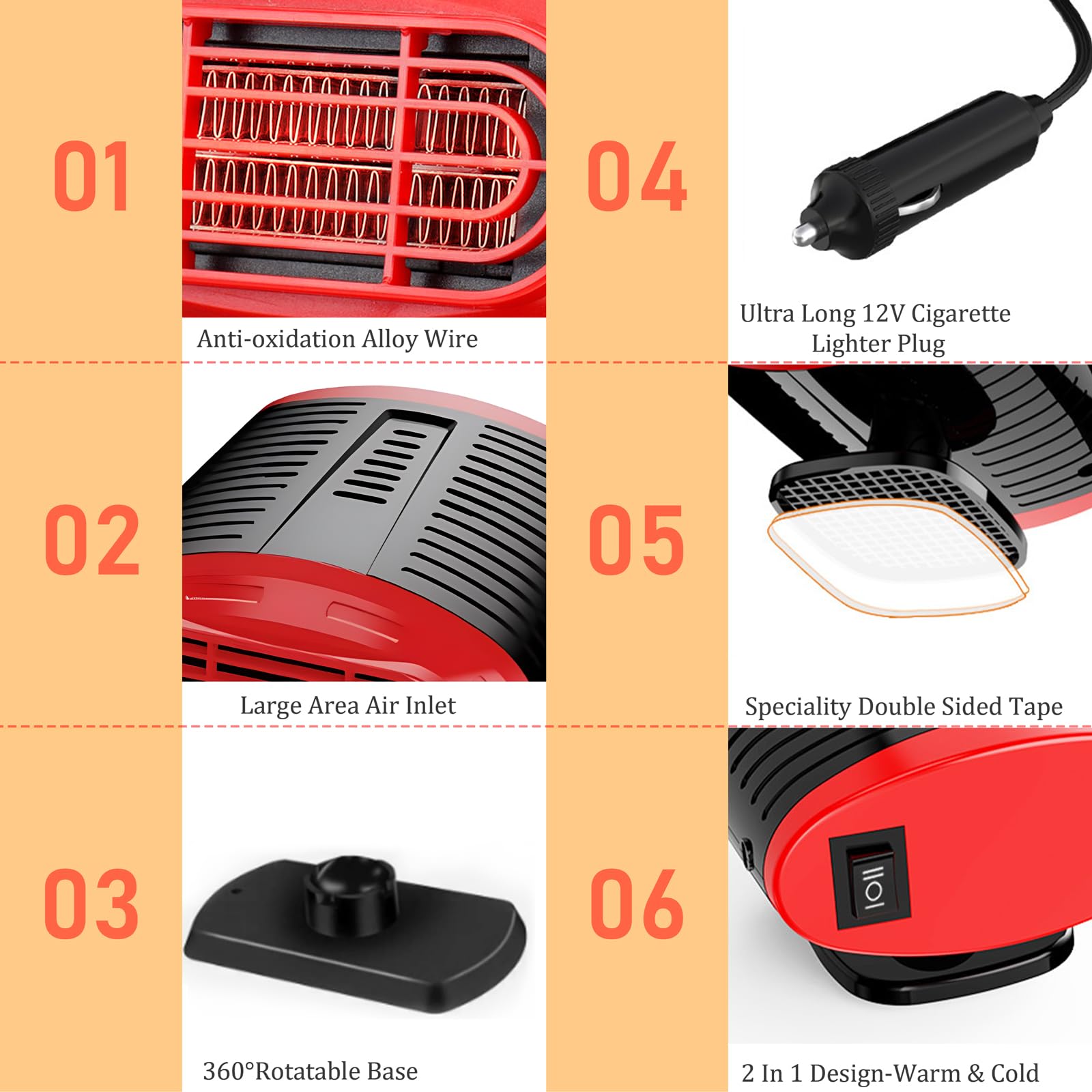 200W Autoheizung 12v: Auto Heizung Tragbar akku kfz Heizlüfter, Zigarettenanzünder 12 Volt Standheizung Scheibenheizung sitzheizung mit Ventilator für Wohnmobil PKW Camping LKW 12 v Car Heater