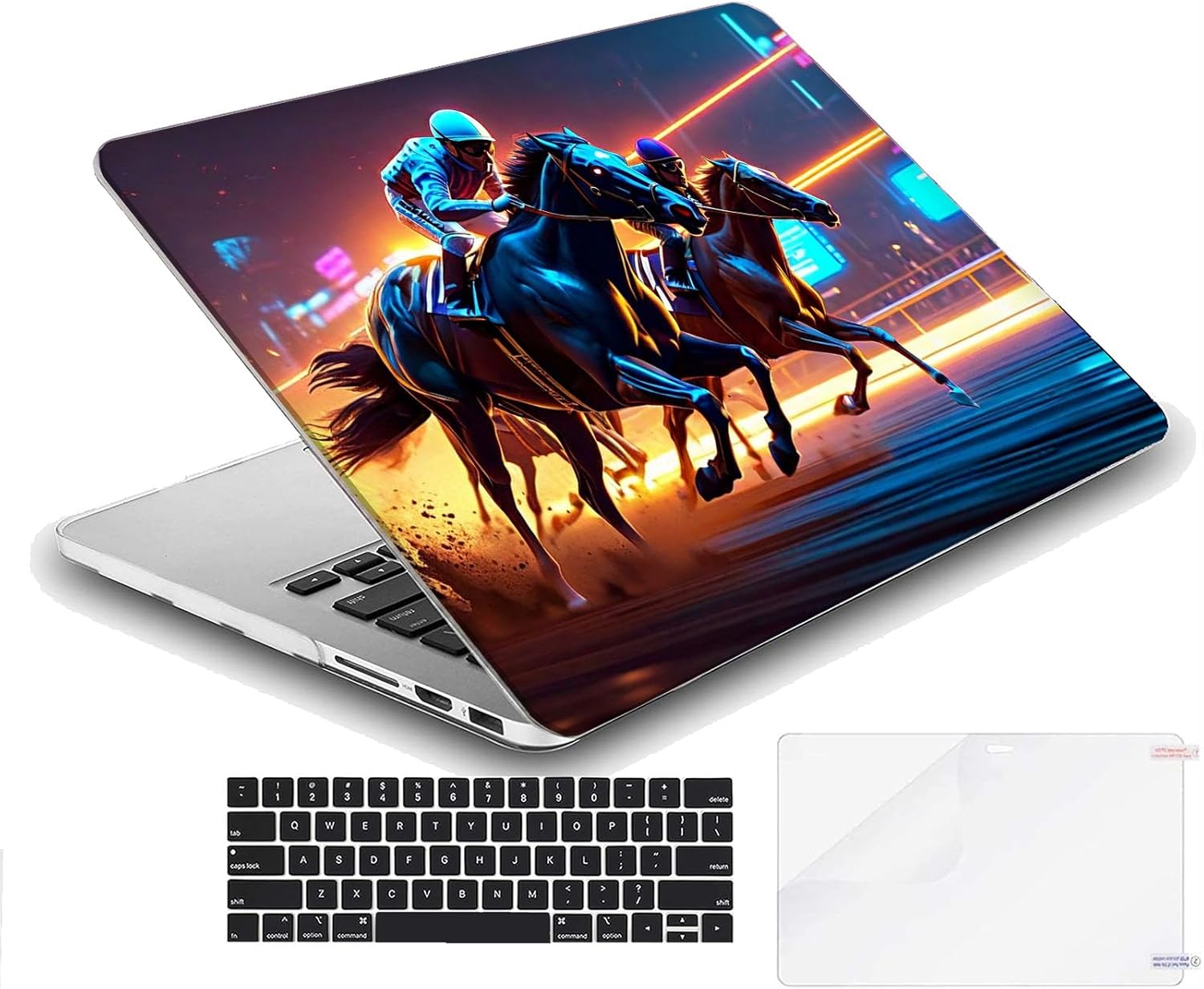 Compatible with MacBook Neo 13-inch, Hard Shell Case with Keyboard Cover and Screen Protector (A3404 A18 Pro chip, 2026 Release) - Horses MC22559