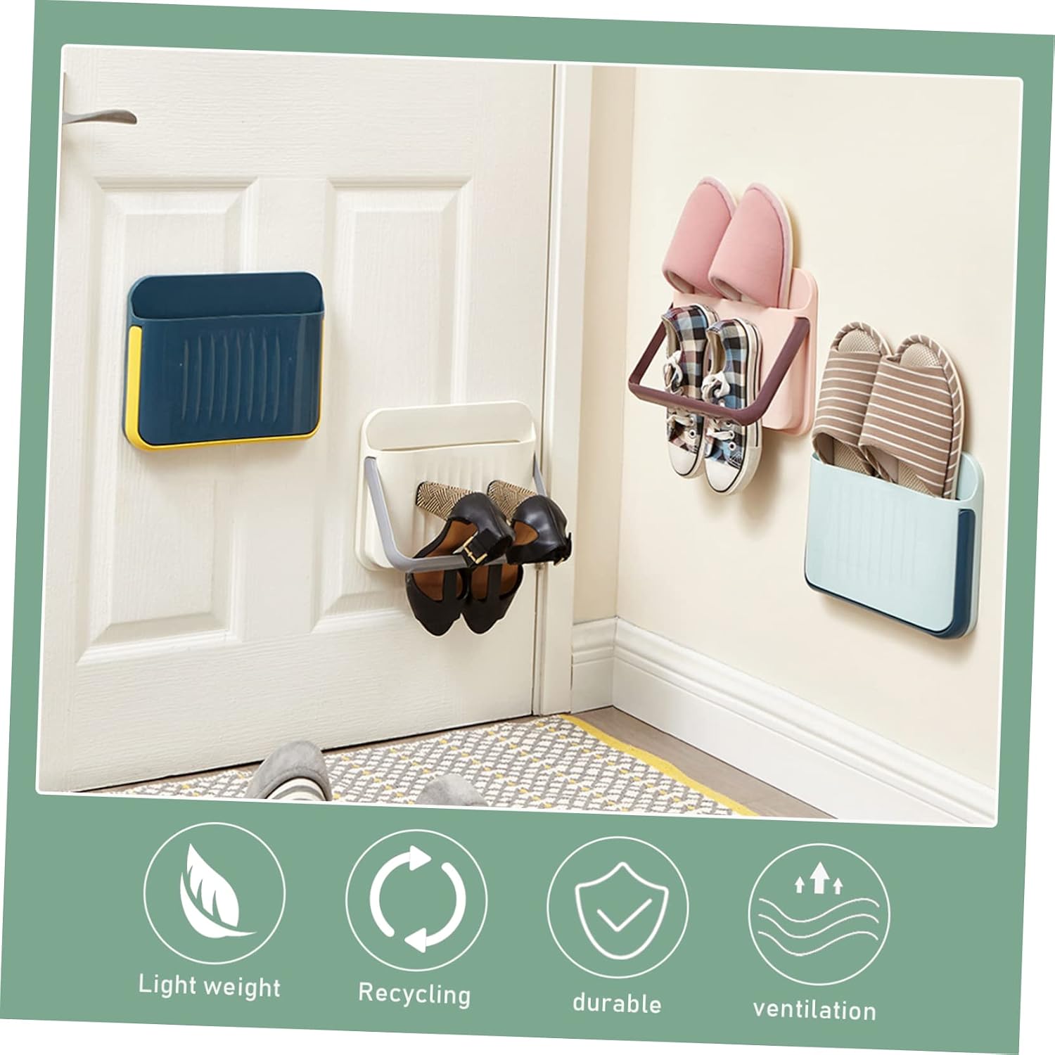 2pcs Multi-Functional Shoe Rack Organizer PP Hanging Shoe Holder Hooks for Closet and Entryway Storage