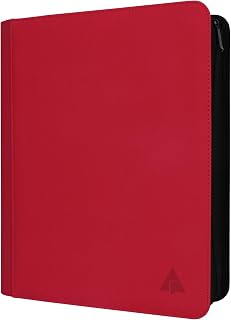 Top loader Binder, Holds 504 Top loaders, 9-Pocket Top Loader Binders with Sleeves for TCG & Sports Cards in 3'' x 4'' Top loaders -Red