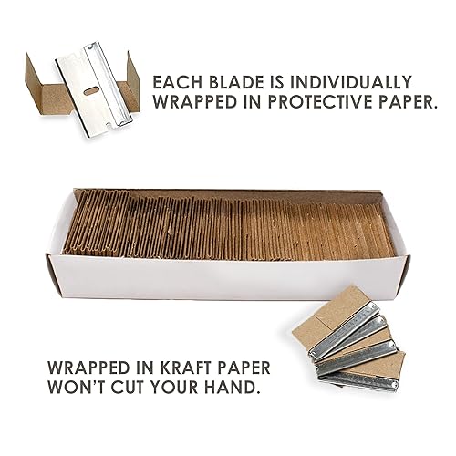 Miniatura 5 de Cuchillas de afeitar de un solo filo, paquete de 100, fabricadas en los Estados Unidos, cuchillas de afeitar industriales, repuestos de raspador,