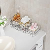 Vista 2 de Yieach 2.2'' Tall Acrylic Clear Stackable Storage Drawer Organizer,8 Pack Desk Organization and Storage,Plastic Office Supply Organizer,Drawer