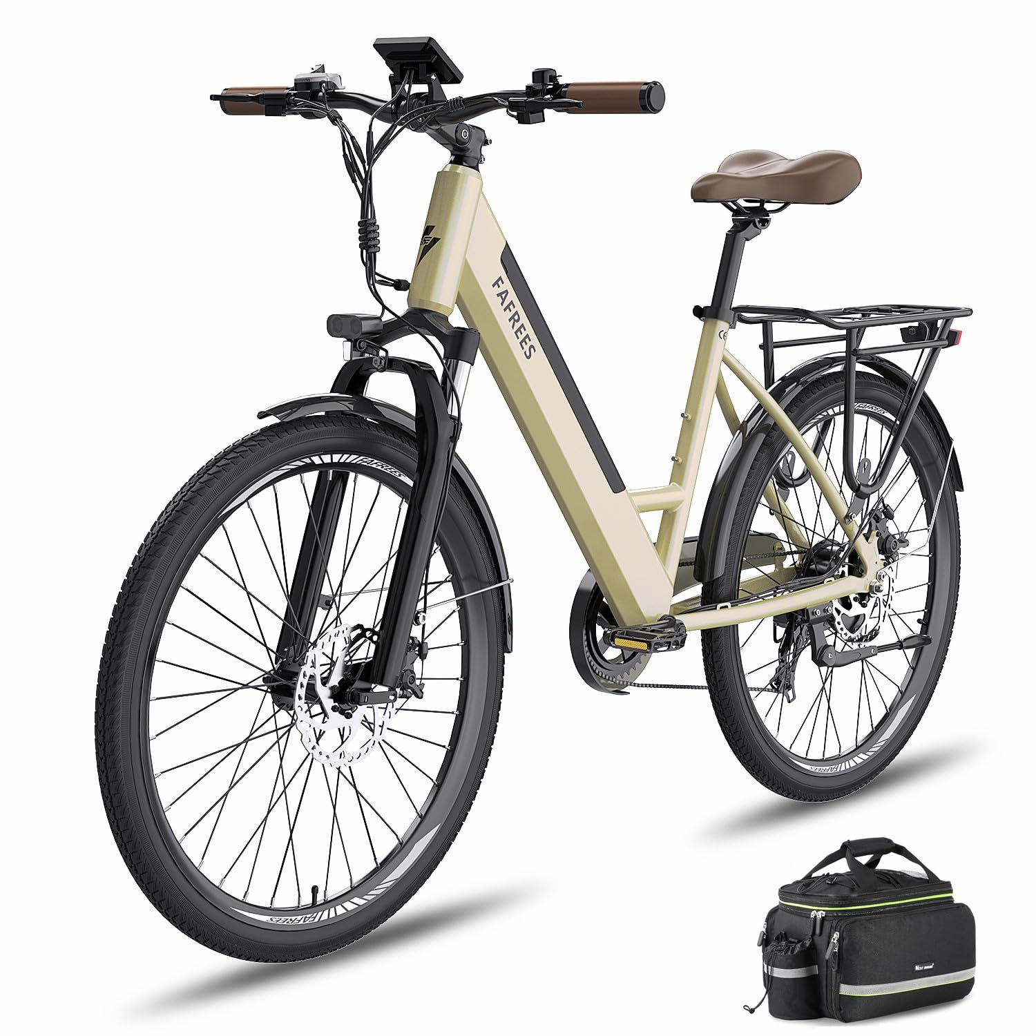 Fafrees F26 Pro Bicicleta Eléctrica, 250W 26" Mujer Bici Eléctrica Urbana, 14.5Ah/522Wh Batería, Soporta App Móvil, Alcance 90-110KM