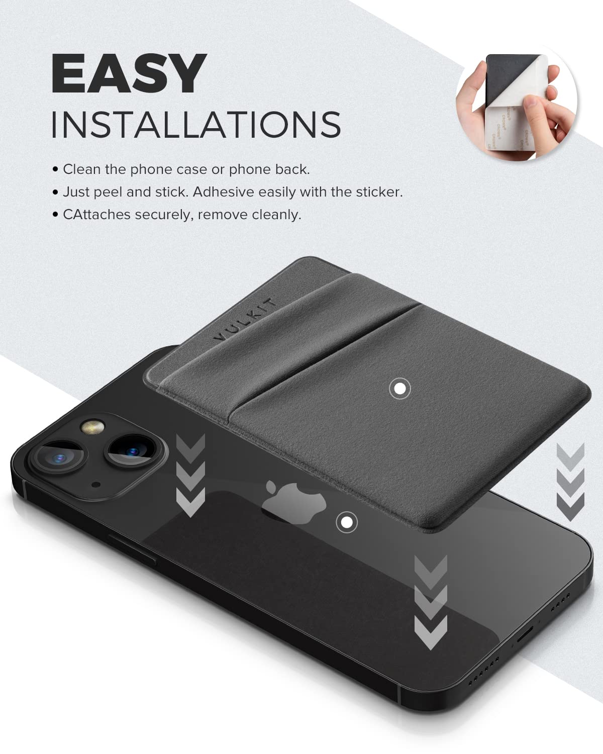 Amazon.com: VULKIT Phone Card Holder Slim Elastic Adhesive Phone Wallet  Credit Card Sleeves Sticker for Back of Smartphone(Grey) : Cell Phones &  Accessories