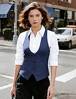 Vista 3 de GRACE KARIN Chaleco de traje para mujer, chaleco casual sin mangas, con botones, estilo steampunk para el trabajo y la oficina