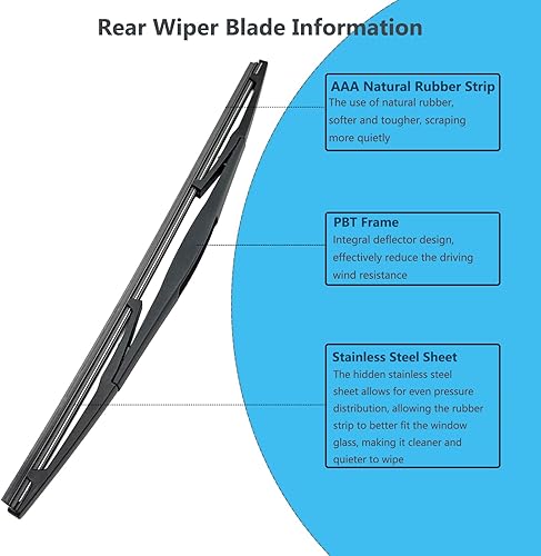 Miniatura 4 de Brazo y cuchilla de limpiaparabrisas trasero de repuesto para Honda CR-V 2007-2011, Acura MDX 2007-2020, Nissan Murano 2009-2010, juego de brazo y