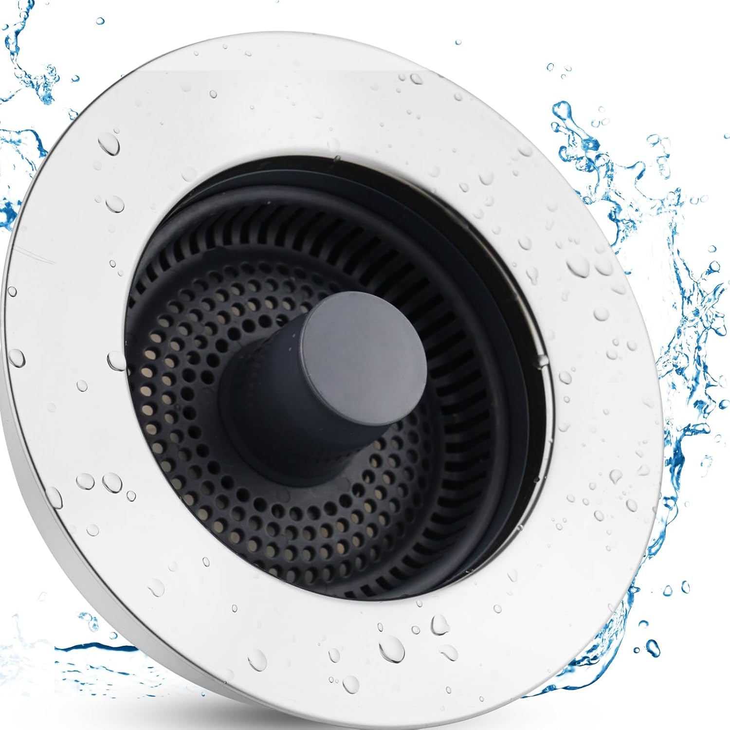 iFealClear 3-in-1 Kitchen Sink Drain Strainer Stopper (Chrome) Thumbnail