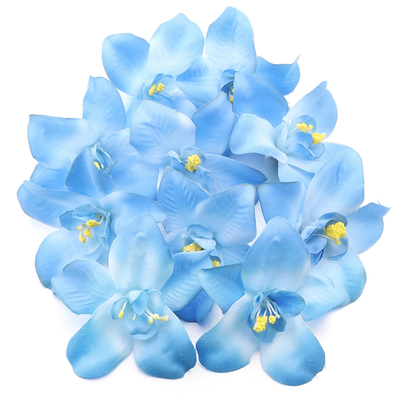 Wtaxbh A Iron On Patches 20Pcs/Lot Rtificial Flowers Head Colorful Fabric Orchid For Diy Wedding Party Craft Home Decoration Ccessories(A)