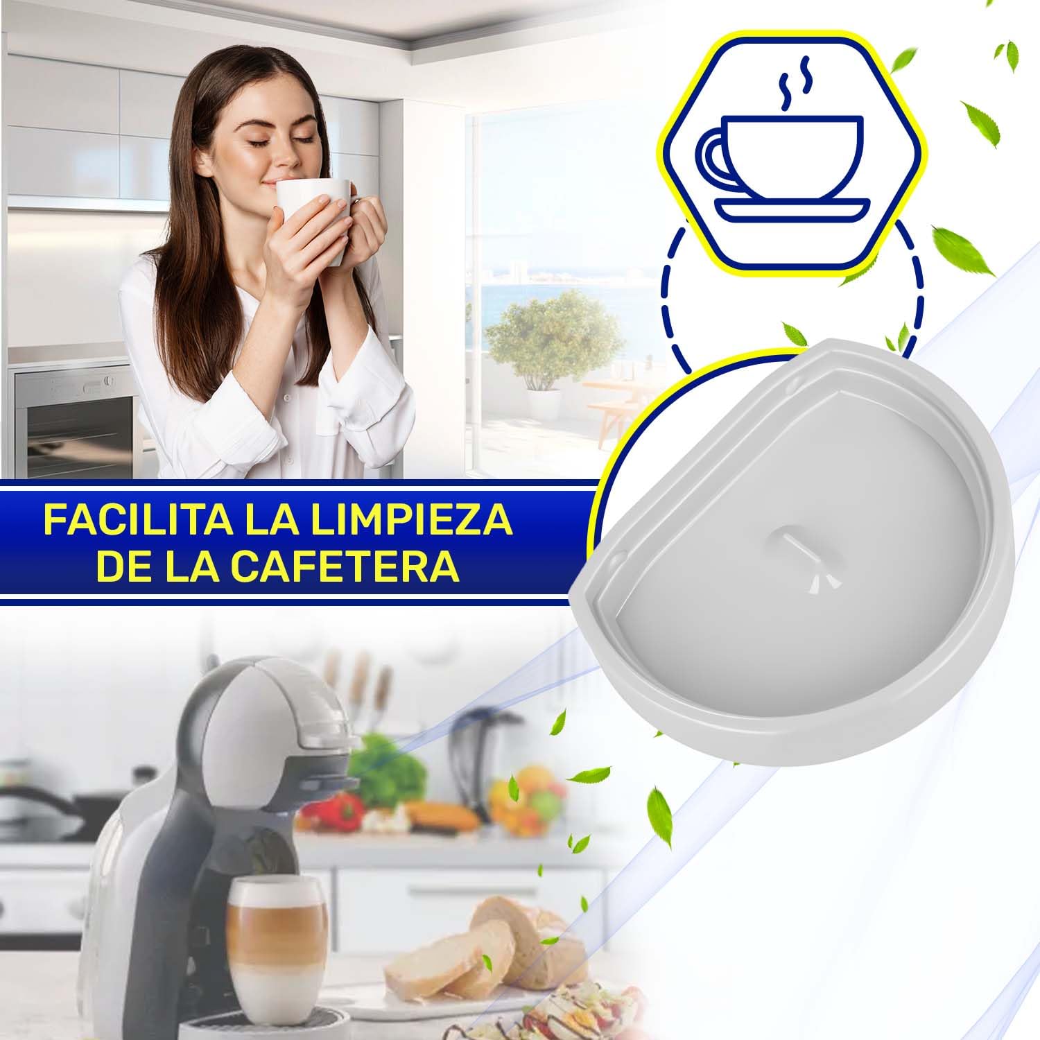 MONTERAL Bandeja de Goteo para Cafetera Capsulas Original MS-623497 Krups Dolce Gusto Espresso Mini Me KP120 KP123 Moulinex PV120