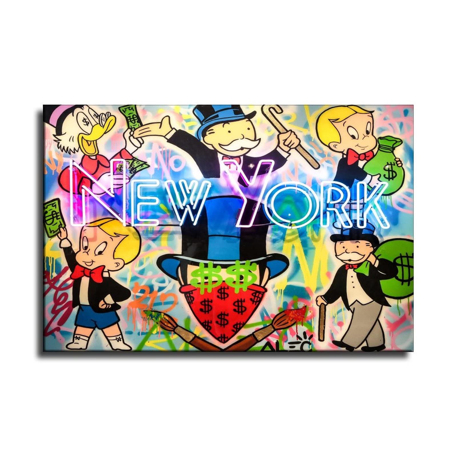 CJQ ALEC-Monopolys Graffiti New York Poster Decorative Painting Canvas Wall Art Living Room Posters Bedroom