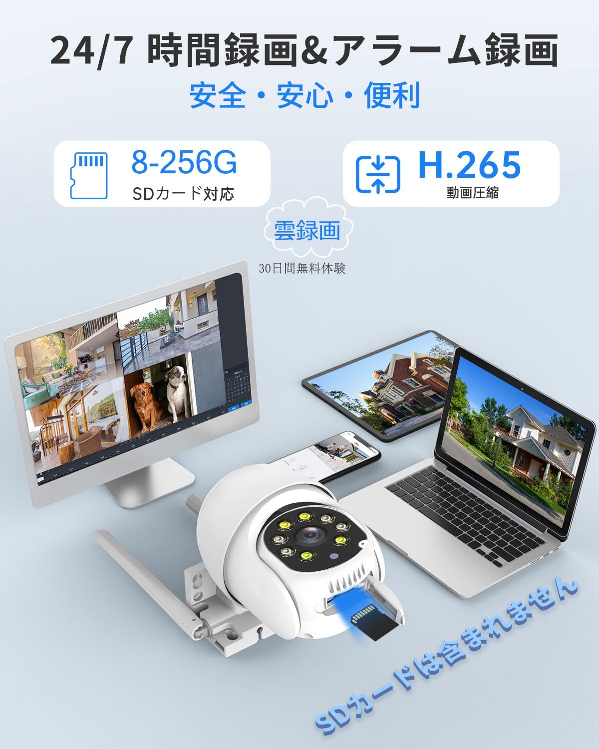 Amazon.co.jp: 【500万画素・PTZ全方位監視カメラ・クラウド/SD