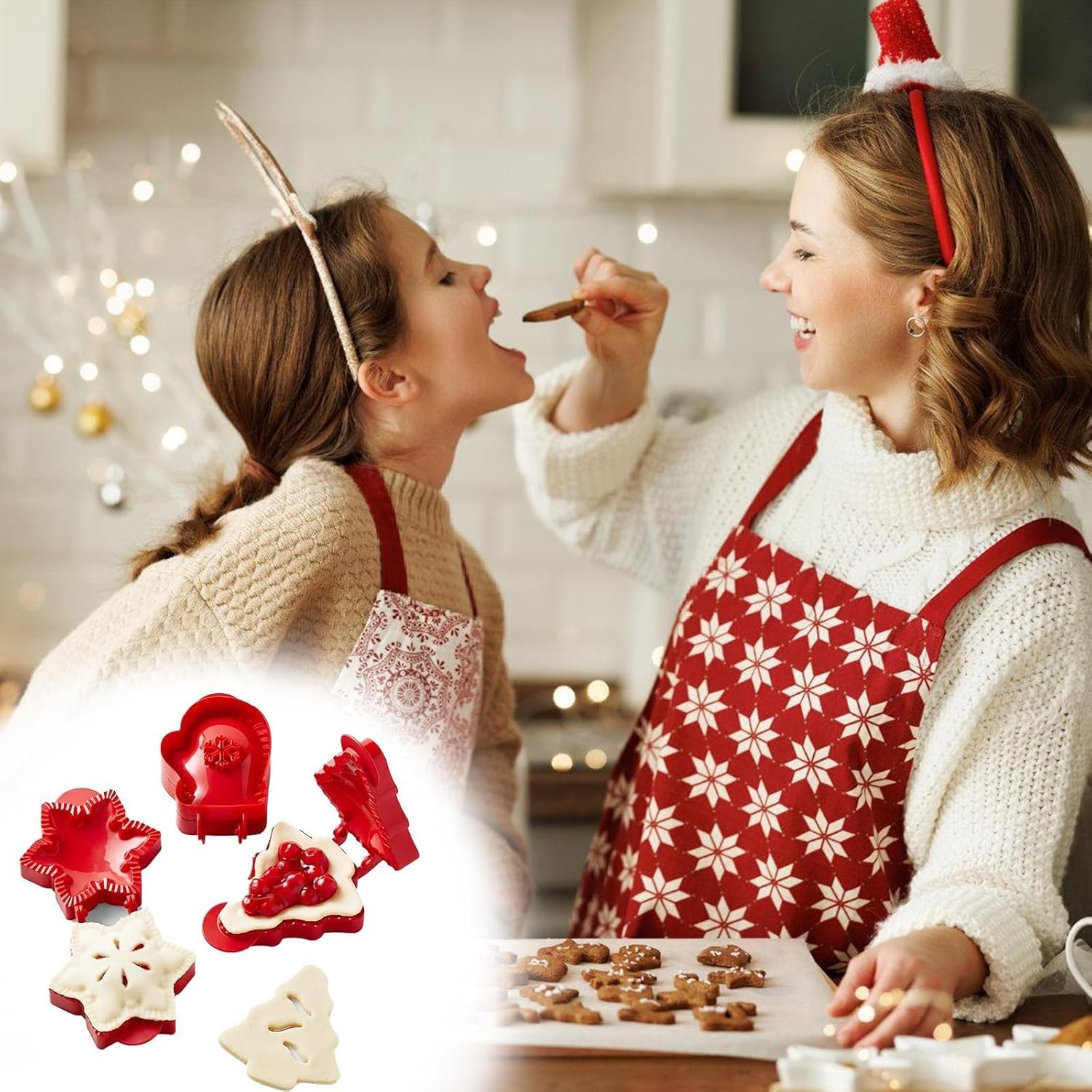 Lot De 3 Moules à Tarte De Noël à Une Pression, Mini Moules à Tarte à