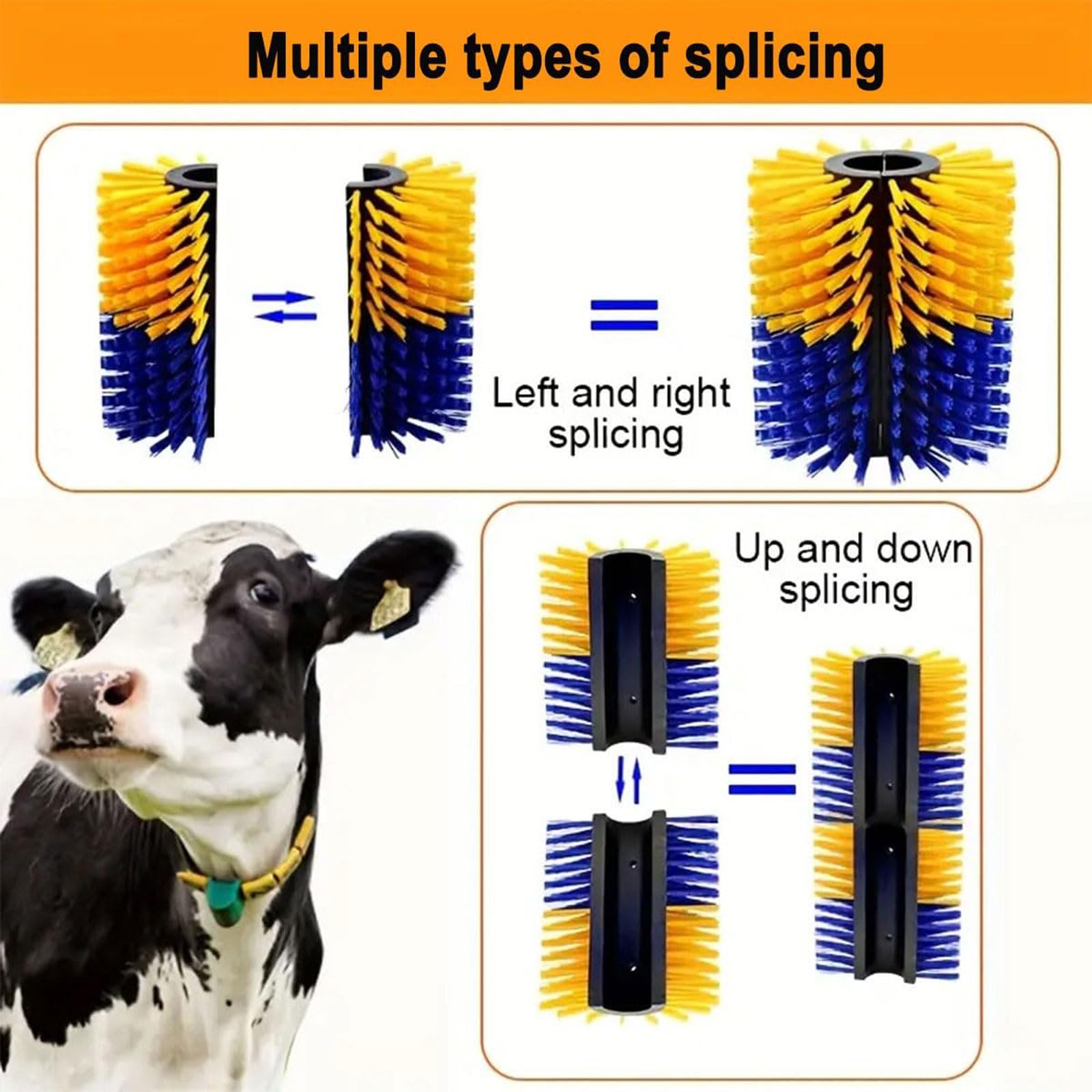 2pack spazzola per mucche,Spazzola per Tiragraffi per Bestiame ,per alleviare il prurito ,rimuovere parassiti ,con Viti,Installazione combinata ,corregge cattive abitudini,per Cavalli ,maiali,Bovini