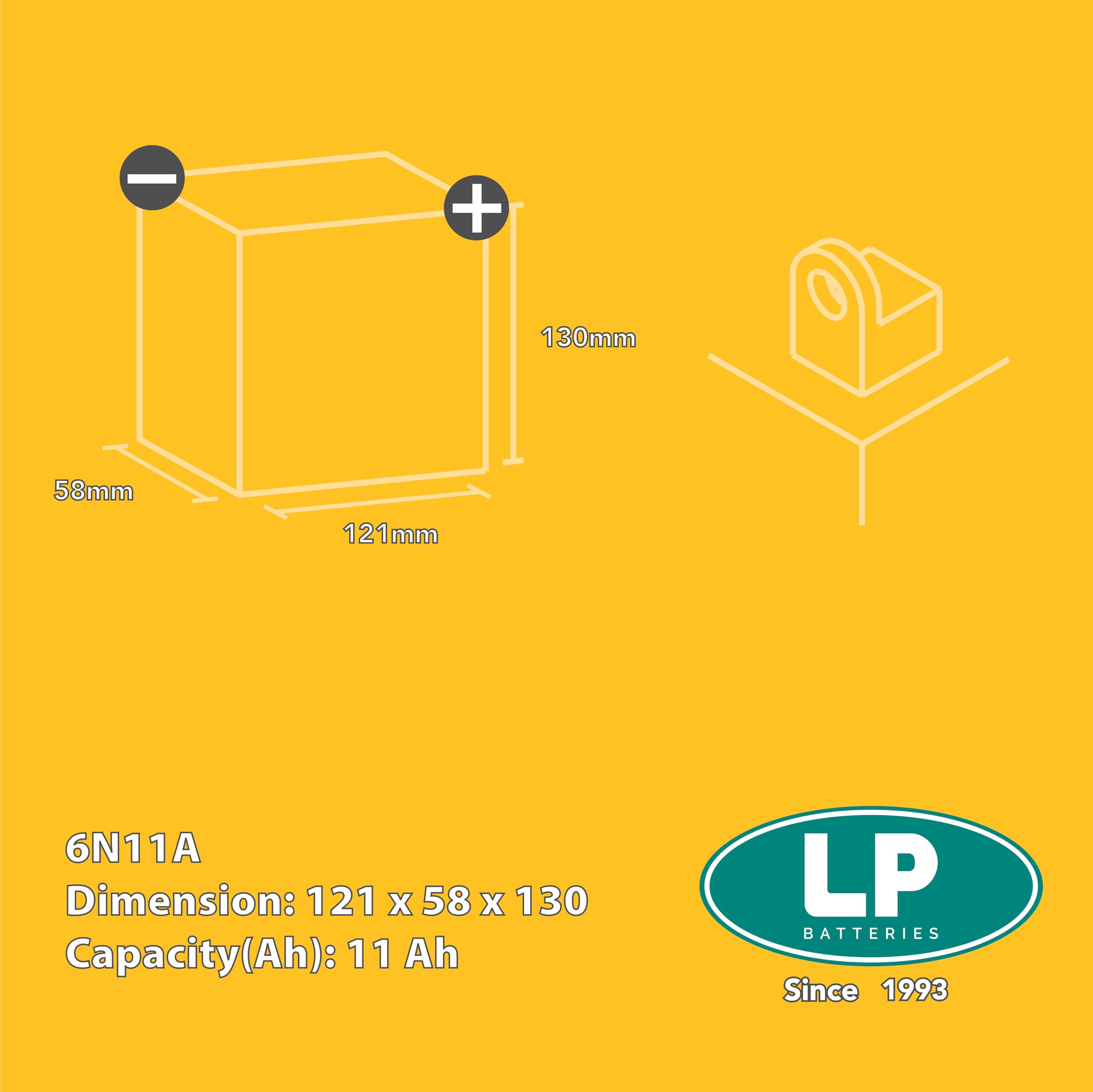 LANDPORT Batterie 6N11A 6V 11Ah wartungsfrei kompatibel für BMW R 26 27, Simson S 50 51 53 70 83, SR50, SR80, MZ TS 150, ES 150, RT 125, Heinkel, Bella