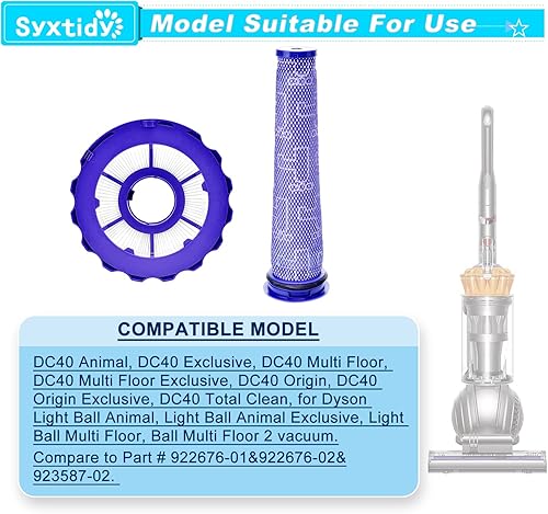 Miniatura 7 de Filtro de repuesto para Dyson DC40 Multi Floor, DC40 Animal, Pelota LigeraDelgada Animal, Origen y Aspiradoras Total Clean, Parte 923587-02 y