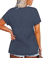 Vista 5 de VISLILY Camisetas de verano con cuello en V y manga enrollada para mujer