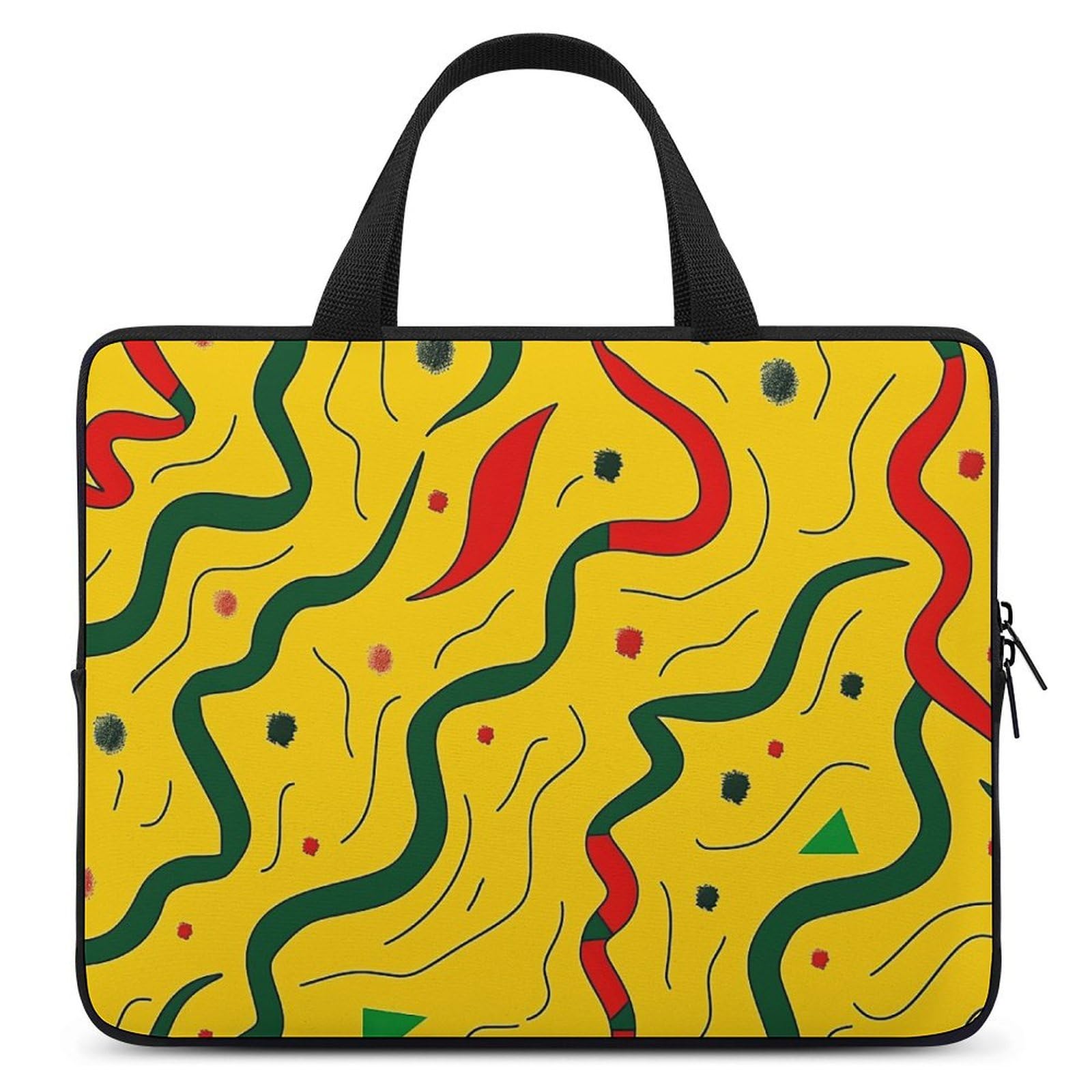 Sacoche ordinateur portable et pochette tablette à motif vagues géométriques - 6