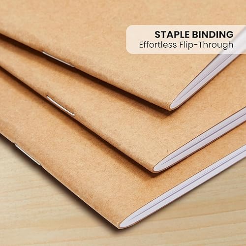 Miniatura 5 de Paquete de 24 diarios de papel kraft forrado, 48 páginas cada uno, cuadernos de papel A5 de 5.5 x 8.5 pulgadas a granel para estudiantes, escritura,