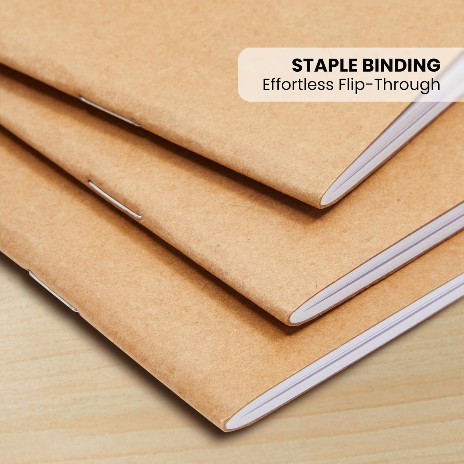 Paquete de 24 diarios de papel kraft rayados, 48 páginas cada uno, cuadernos de papel A5 de 5.5 x 8.5 pulgadas a granel para estudiantes, escritura, diario, notas de viaje, suministros escolares