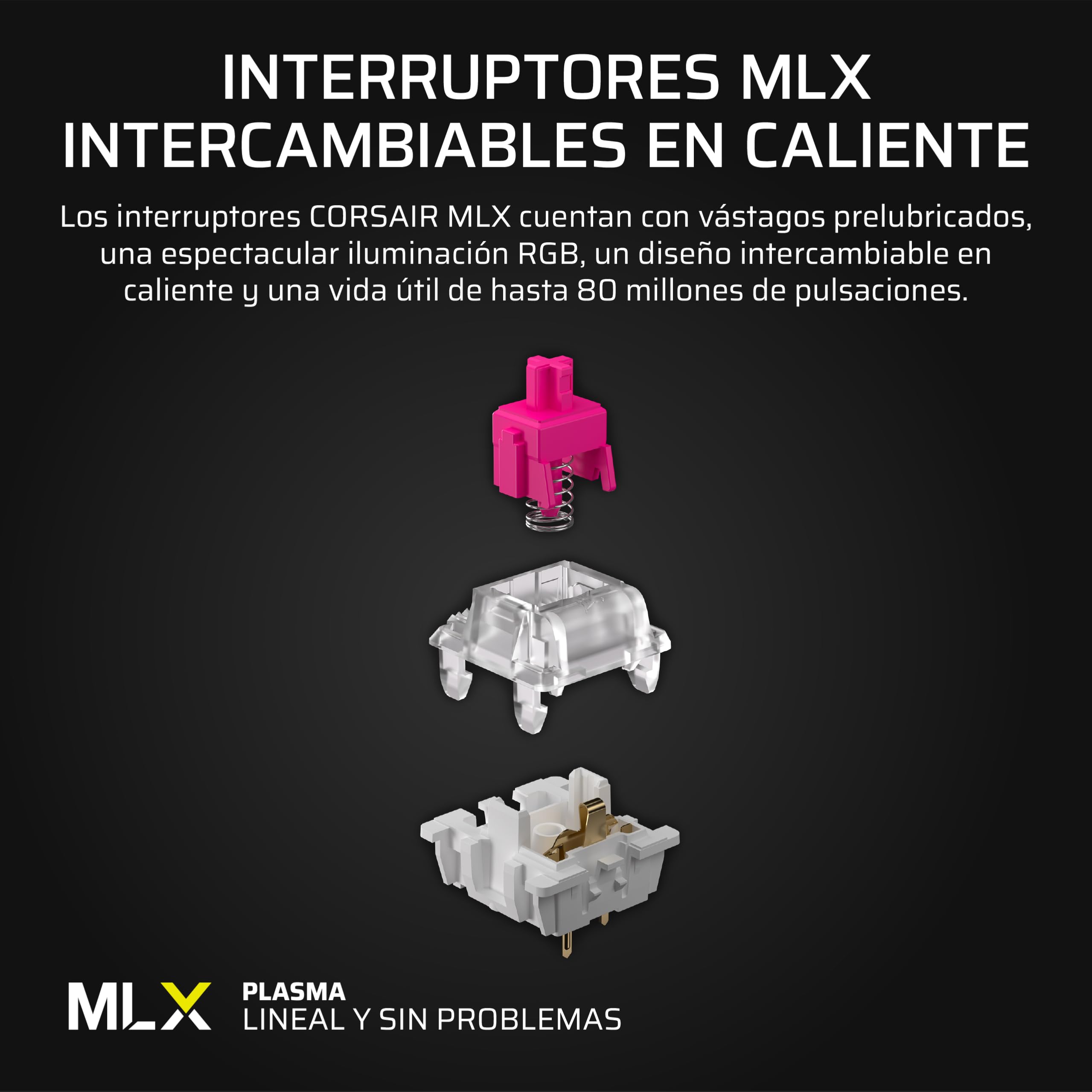 Corsair Vanguard 96 Teclado Mecánico con Cable para Juegos– Negro | QWERTY ES, Formato 96%, Interruptor Lineal de Plasma MLX, 8000Hz, Pantalla LCD, Virtual Stream Deck, Botones G, Flashtap SOCD