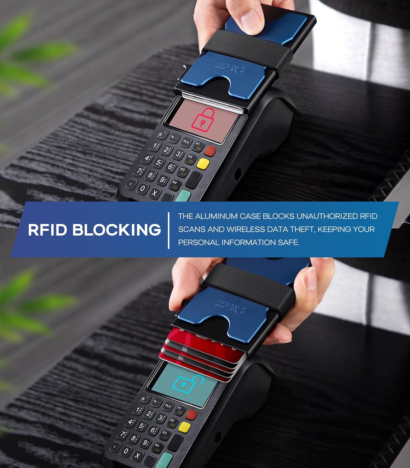 Zitahli Card Holder Wallets for Men - Slim Wallet Holds 6+6 Cards, Metal Card Holder, Minimalist RFID Blocking Wallets with Pop-Up Function, Ultra-Thin, Men's Accessories, Gifts for Him - Image 4