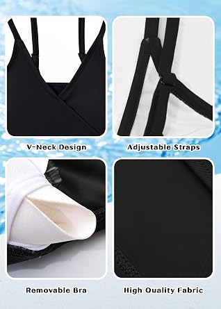 karrack Teen Girls' Swimsuits Two-Piece V-Neck Bikini Adjustable Shoulder Straps Swimsuit Kids Bikini Set