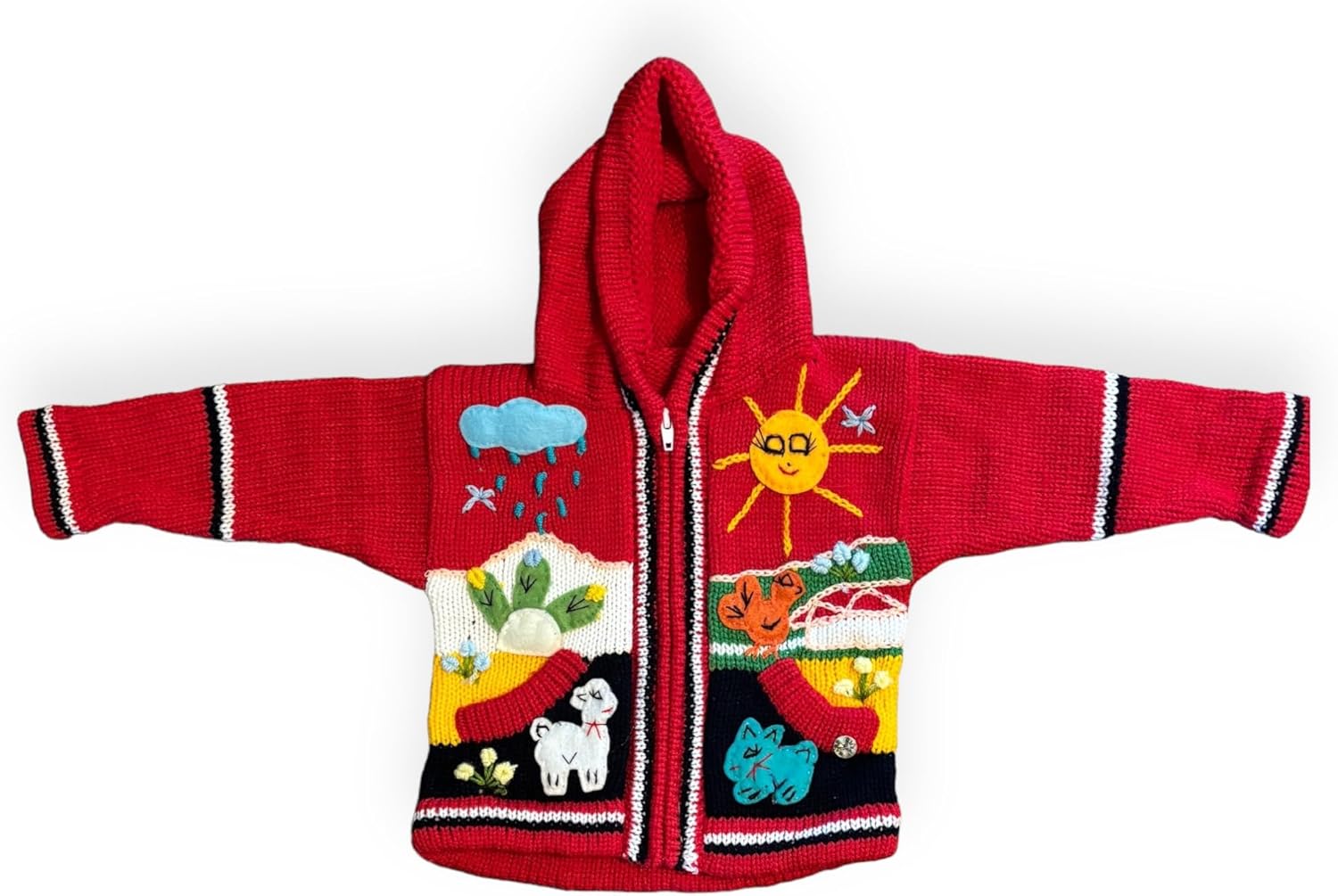 Peruvian Wool Knitted Sweater with hoodie for babies & toddlers, Unisex, Chompas Peruanas, fall winter sweater