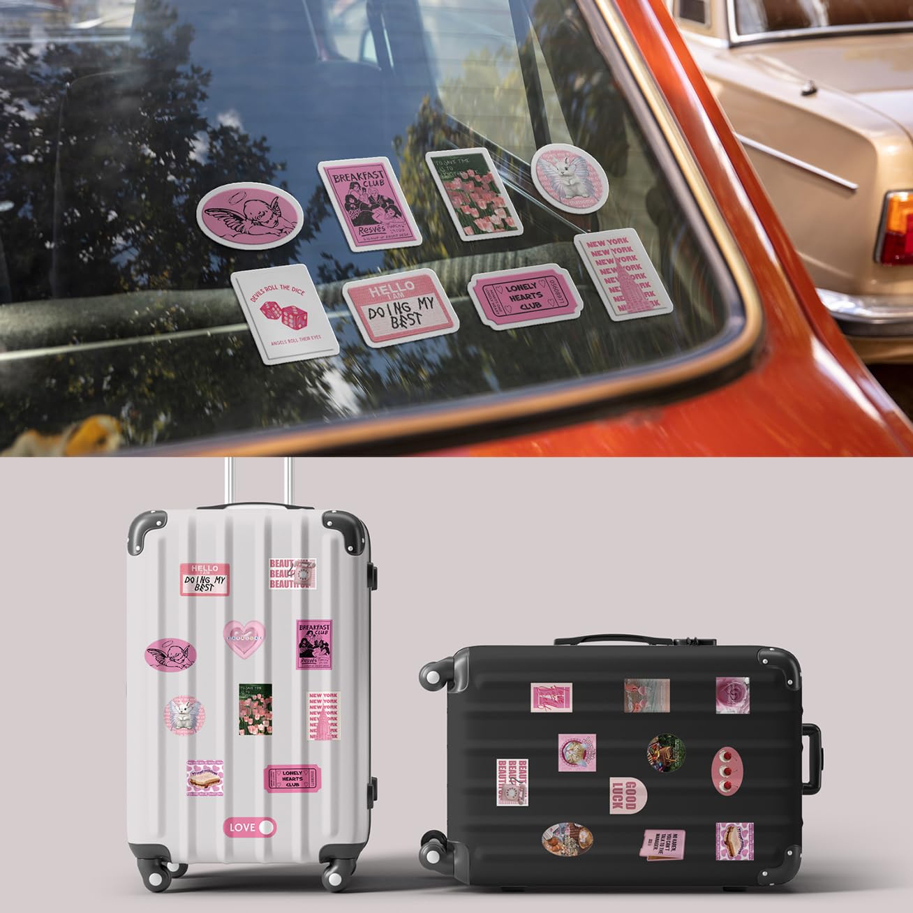 56 Adesivi Divertenti Rosa – Impermeabili E PVC Per Ragazze – Estetici Per Bagagli, Chitarra, Laptop - 2