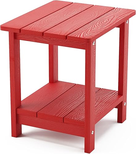 Miniatura 134 de LUE BONA HDPS - Mesa auxiliar para exteriores, pequeñas mesas auxiliares Adirondack para exteriores, mesa auxiliar exterior para patio, porche, Negro