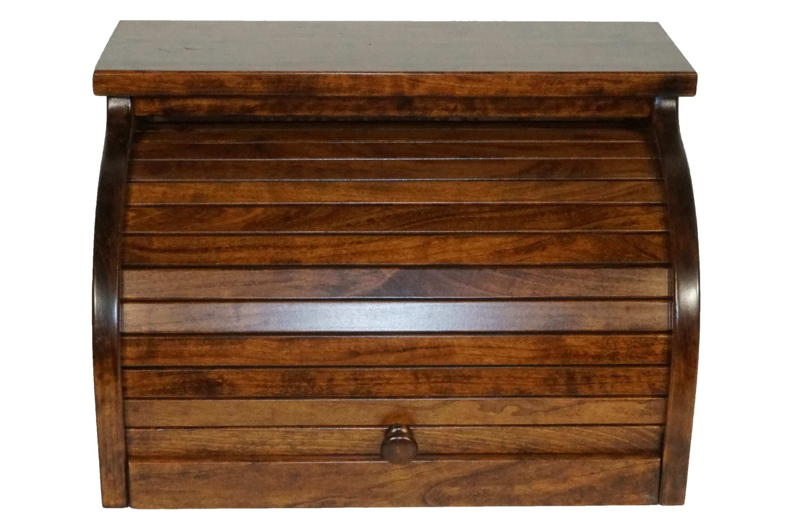 DutchCrafters Solid Wood Large Bread Box with Roll Top - Kitchen Counter Storage - Amish Made in USA (Cherry - Michael's Cherry)