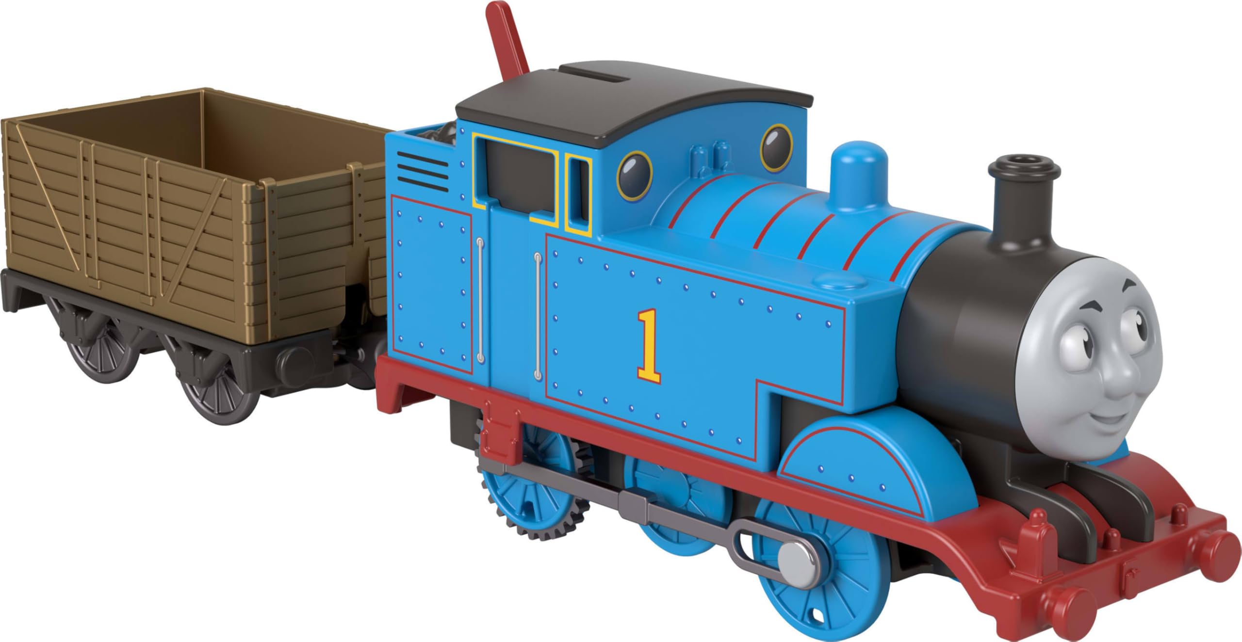 Il Trenino Thomas - Thomas, locomotiva e vagone merci in metallo motorizzati con alimentazione a pile, personaggio della serie Classica, giocattolo per bambini, 3+ anni, JGF93