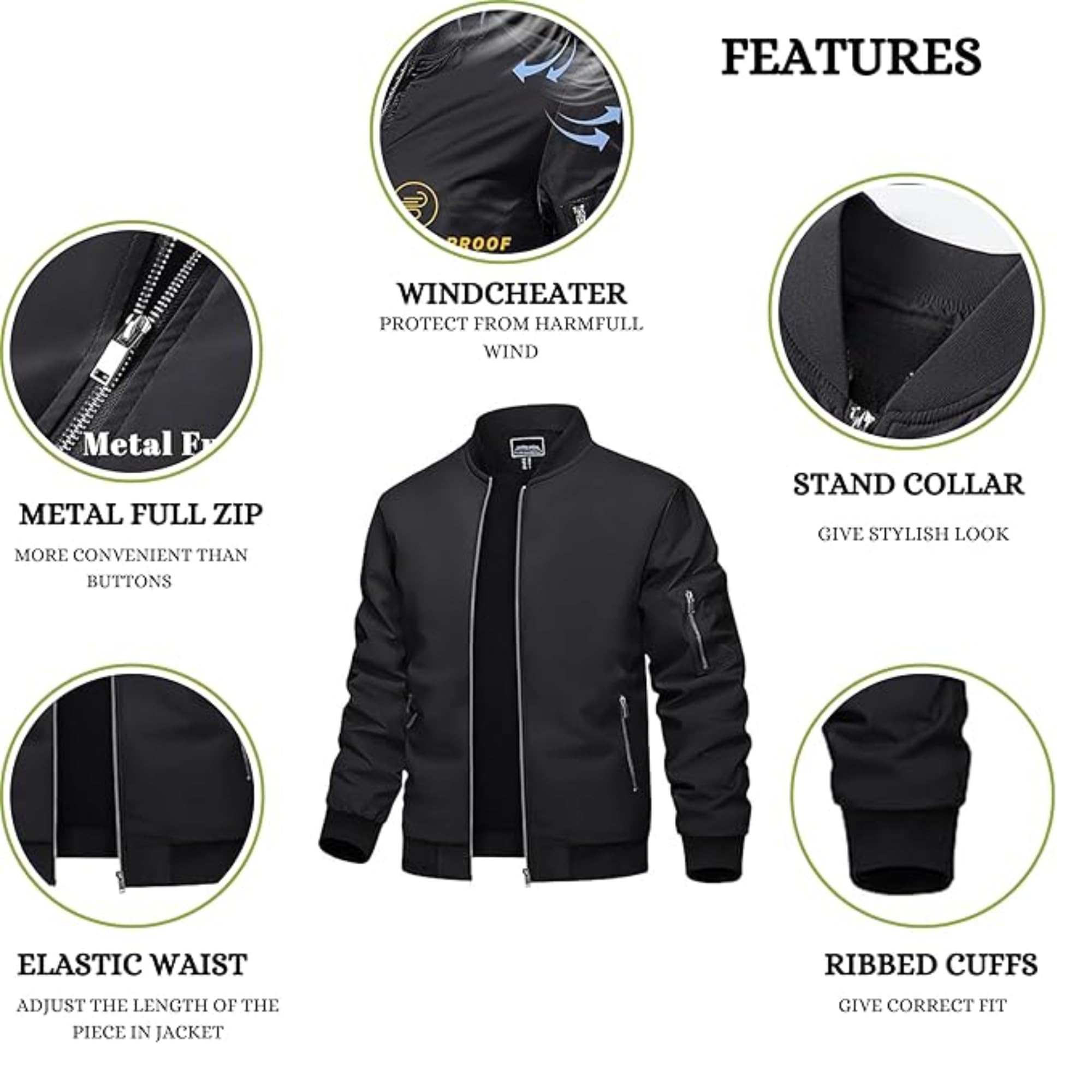 MIA FASHION Winter Jacket For Men Puffer Jacket, Lightweight Transition Jacket Nylon Quilted standard length Puffer Jacket Full Sleeve Monsoon Jackets For Men. (Black, Size-L) 2