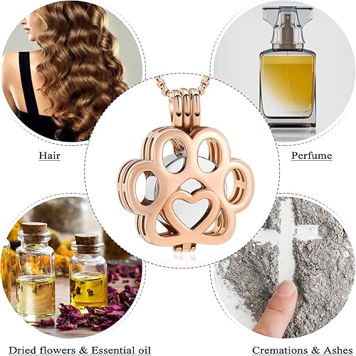 Miniatura 26 de Oinsi Joyería de Cremación de Mascotas Para Cenizas Para Perro/Gato con Forma de Pata de Acero Inoxidable Medallón Conmemorativo Collar de Urna Mini