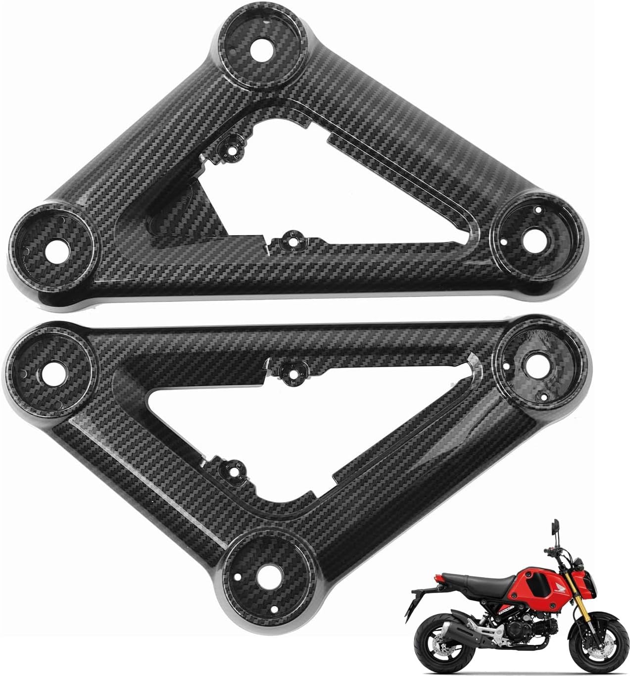 Mokuo Motorcyle Fairing Parts,Rear Side Cover in ABS Material Compatible with 2021-2024 Honda Grom Msx 125 SF,Carbon Fibre Color