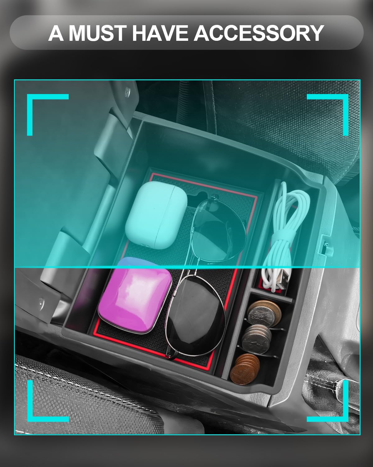 Organizer Console Per Toyota C-HR 2024-2025 - Vano Portaoggetti Con Base Antiscivolo - Foto 4