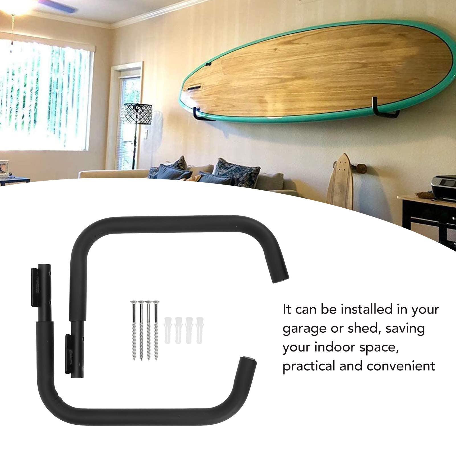 Gonetre Soporte de pared para kayak para deportes acuáticos, ahorro de espacio, fácil instalación, resistente para kayak, soporte de pared para tabla de surf, 43 x 31 x 6 cm, navegación