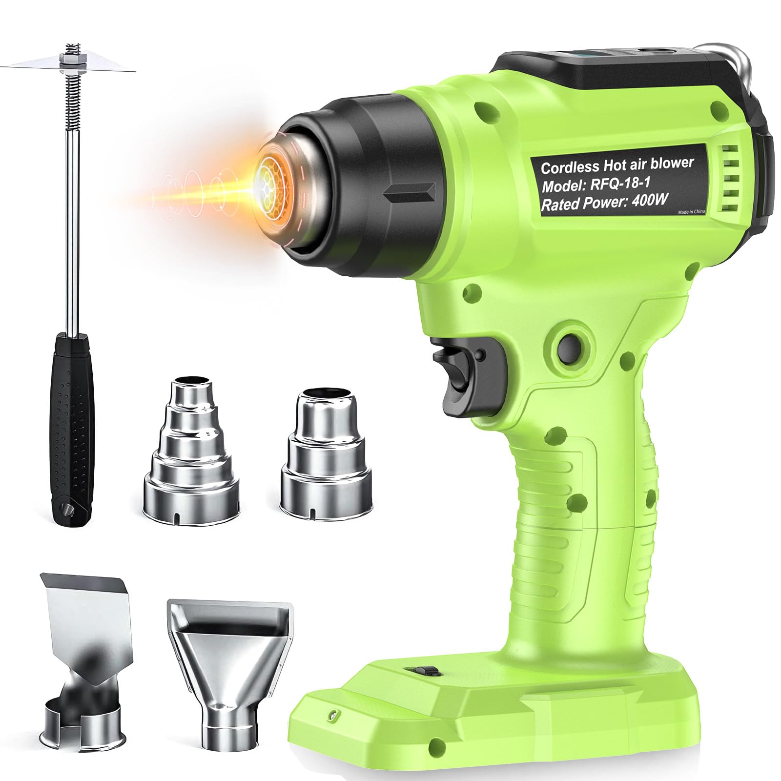 400W Cordless Heat Gun for Ryobi 18V Battery (Tool Only, NO Battery)